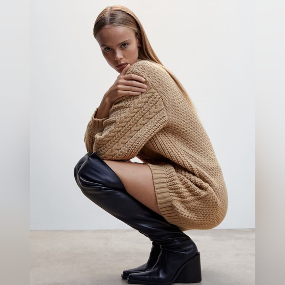 MANGO braided sweater dress - Picture 3 of 4